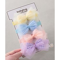 Babyhug Free Size Headbands With Bow Pack of 4 - Multicolor