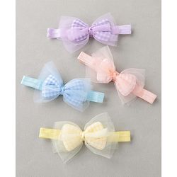 Babyhug Free Size Headbands With Bow Pack of 4 - Multicolor