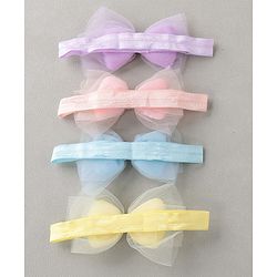 Babyhug Free Size Headbands With Bow Pack of 4 - Multicolor