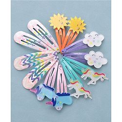 Babyhug Snap Clips  Free Size Pack of 12 - Multicolor
