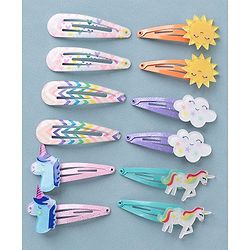Babyhug Snap Clips  Free Size Pack of 12 - Multicolor