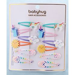 Babyhug Snap Clips  Free Size Pack of 12 - Multicolor