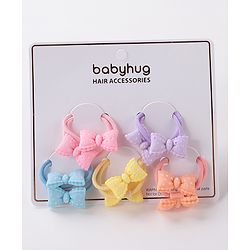 Babyhug Free Size Rubber Bands Set with Bow Applique Pack of 10 - Multicolor
