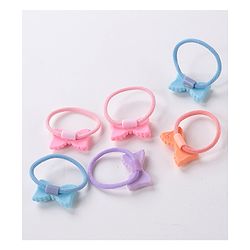 Babyhug Free Size Rubber Bands Set with Bow Applique Pack of 10 - Multicolor