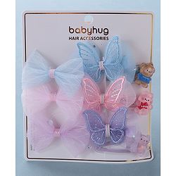 Babyhug Hair Pins And Clips  Pack of 9- Multicolor