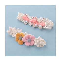 Babyhug Free Size Headbands with Bow & Floral Applique Pack of 2  -Multicolor