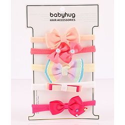 Babyhug Headbands  Free Size Pack of 5 - Multicolor