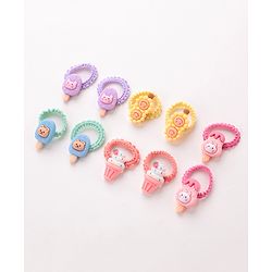 Babyhug Rubber Bands  with Appliques Pack of 10 - Multicolour