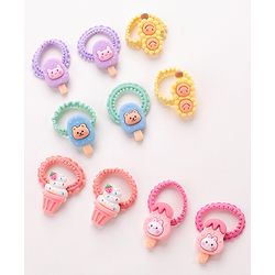 Babyhug Rubber Bands  with Appliques Pack of 10 - Multicolour