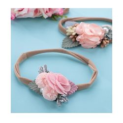 Babyhug Free Size Headbands with Flower Applique Pack of 3 -Pink