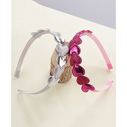 Babyhug Free Size Hair Bands Pack of 2 - Pink & Silver
