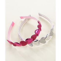 Babyhug Free Size Hair Bands Pack of 2 - Pink & Silver