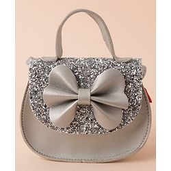 Babyhug Sling Bag with a Bow - Silver