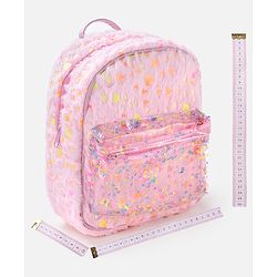 Babyhug Fur Fashion Backpack Heart Print - Pink