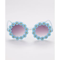 Babyhug Sunglasses  with Flower Design Free Size- Blue