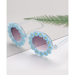Babyhug Sunglasses  with Flower Design Free Size- Blue