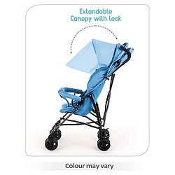 Babyhug Lightweight & Compact Tour Infant Travel Buggy Stroller- Grey| Compact Umbrella Fold| Rear Wheels with Brake| Front Swivel Wheels with Lock