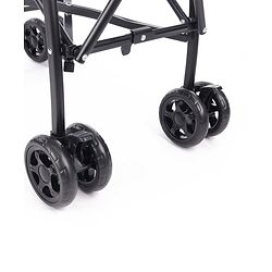 Babyhug Lightweight & Compact Tour Infant Travel Buggy Stroller- Black| Compact Umbrella Fold| Rear Wheels with Brake| Front Swivel Wheels with Lock (Color May Vary)