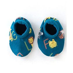 Babyhug 100% Cotton Knit Elephant Print Mittens and Booties - Green