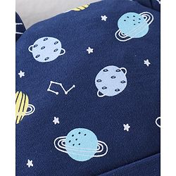 Babyhug 100% Cotton Knit Cap Space Print -Navy Blue