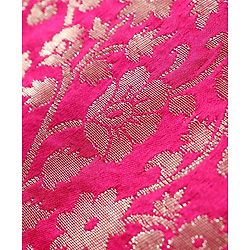 Babyhug Sleeveless Brocade Top & Sequined Georgette Lehenga with Lace Border Dupatta - Hot Pink