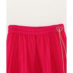 Babyhug Sleeveless Brocade Top & Sequined Georgette Lehenga with Lace Border Dupatta - Hot Pink