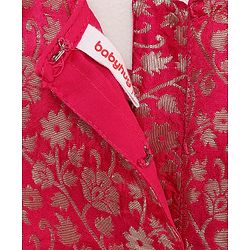 Babyhug Sleeveless Brocade Top & Sequined Georgette Lehenga with Lace Border Dupatta - Hot Pink