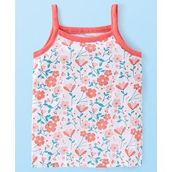 Babyhug 100% Cotton Antibacterial Sleeveless Slips Floral Printed Pack of 3 - Pink & Blue