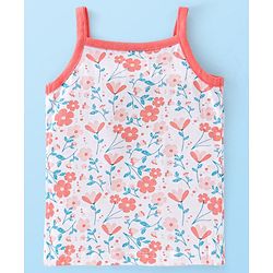 Babyhug 100% Cotton Antibacterial Sleeveless Slips Floral Printed Pack of 3 - Pink & Blue