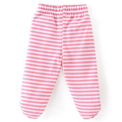 Babyhug Cotton Interlock Knit Full Length Stripe Bootie Pants Pack of 3 - Pink & Red