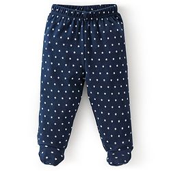 Babyhug Cotton Knit Footed Bootie Leggings Dino Printed Pack of 3 - Red & Navy Blue
