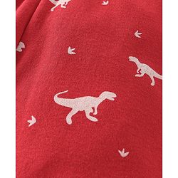 Babyhug Cotton Knit Footed Bootie Leggings Dino Printed Pack of 3 - Red & Navy Blue