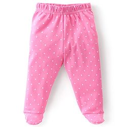 Babyhug Interlock Booties Pant With Floral Print Pack Of 3 - Orange Pink & Purple