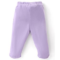 Babyhug Interlock Booties Pant With Floral Print Pack Of 3 - Orange Pink & Purple
