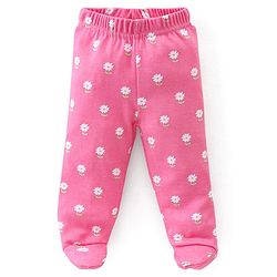 Babyhug Interlock Booties Pant Striped & Bunny Print Pack of 3 - Pink & Yellow