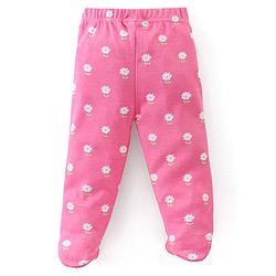 Babyhug Interlock Booties Pant Striped & Bunny Print Pack of 3 - Pink & Yellow