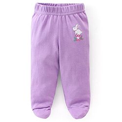 Babyhug Interlock Booties Pant Striped & Bunny Print Pack of 3 - Pink & Yellow