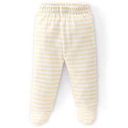 Babyhug Cotton Knit Solid Colour & Planets Printed Bootie Pants Pack of 3 - Multicolour