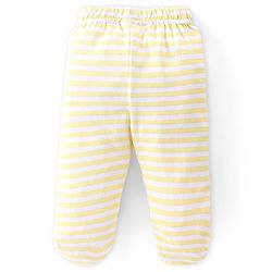 Babyhug Cotton Knit Solid Colour & Planets Printed Bootie Pants Pack of 3 - Multicolour