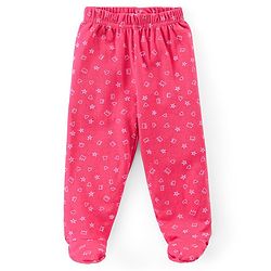 Babyhug Cotton Knit Footed Bootie Leggings Polka Dots Printed Pack of 3 - Pink & Navy Blue