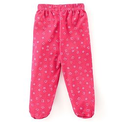 Babyhug Cotton Knit Footed Bootie Leggings Polka Dots Printed Pack of 3 - Pink & Navy Blue