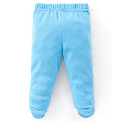 Babyhug Cotton Knit Striped & Giraffe Printed Bootie Pants Pack of 3 - Blue