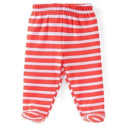 Babyhug Cotton Knit Dino Print Footed Pants Pack of 3 - Blue & Red
