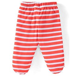 Babyhug Cotton Knit Dino Print Footed Pants Pack of 3 - Blue & Red