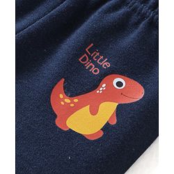 Babyhug Cotton Knit Dino Print Footed Pants Pack of 3 - Blue & Red