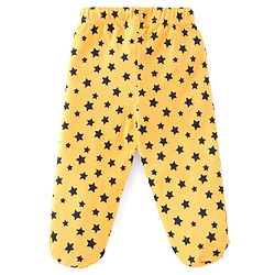 Babyhug Cotton Knit Striped & Stars Printed Bootie Leggings Pack of 3 - Blue & Yellow