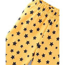 Babyhug Cotton Knit Striped & Stars Printed Bootie Leggings Pack of 3 - Blue & Yellow