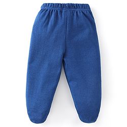 Babyhug Cotton Knit Interlock Booties Pant Striped & Raccoon Print Pack of 3 - Multicolour