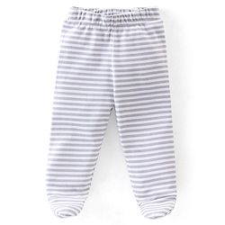 Babyhug Cotton Knit Striped & Jungle Printed Bootie Pants Pack of 3 - Multicolour