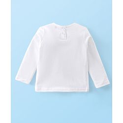 Babyhug Cotton Jerssey Knit Dungaree with Full Sleeves Inner Tee Floral Print - Off White